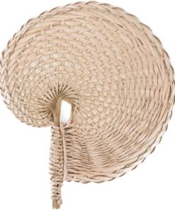 AUEAR, Natural Raffia Hand Fans Handmade Handheld Weaving Fan Wedding Palm Leaf for Summer Cooling Farmhouse Wall Party Home Decoration (Style D)