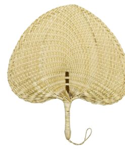 AUEAR, Natural Raffia Hand Fans Handmade Handheld Weaving Wedding Palm Leaf for Party Table Decoration Summer Cooling Farmhouse Wall Home (Chinese Style A)